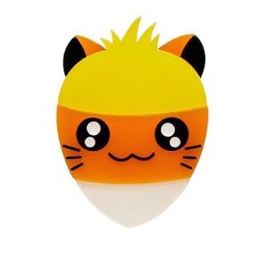 Erstwilder Kitty Corn Acrylic Brooch Mimsy Design Candy Halloween Trick Treat